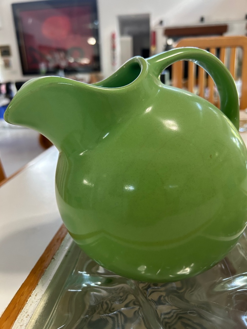 Hall art, deco, vintage Green Ceramic Pitcher - Home Art